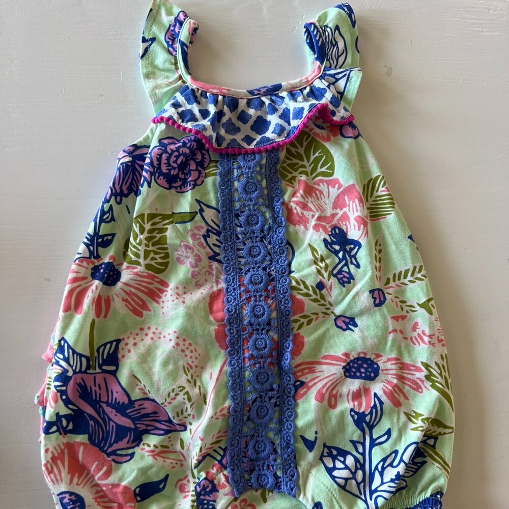 Adorable Matilda Jane romper in Size 6–12 months, in Good pre‑owned condition.